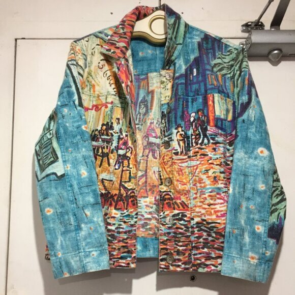 ATTITUDE PRINT JEANS JACKETS SIZE S - Picture 5 of 13